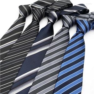 Bow Ties Luxury 8cm Mens Striped Striped Classic Gravata Corbatas Business Coldie Jacquard Neck Woven For Men Groom Wedding Party