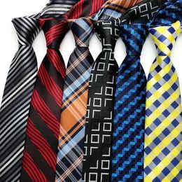 Bow Ties Luxury 8 cm Tie Strip Stripes Checks Plaid Checks for Man Groom Jacquard Ascot Accesorios formales de fiesta de negocios