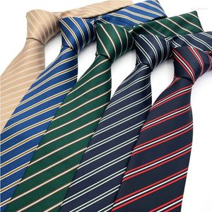 Bow Ties Luxury 8cm pour hommes à cravate Stripes Stripes Striped Neck for Man Groom Jacquard Woven Ascot ACCESSOIRES FORMAL BUSINESS FAIT