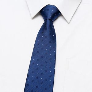 Bow Ties luxe blauw 8 cm brede zijden stropdas voor mannen Wedding Business Designer Brand Mode Pak Jurken Male Ntrankaar met cadeaubon
