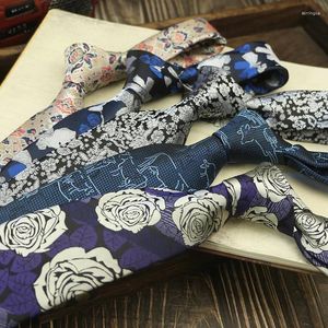 Bow Ties Luxury Casual Handmade Neckties for Men Flower à motif noir marron noir 8cm robe formelle Checkedons