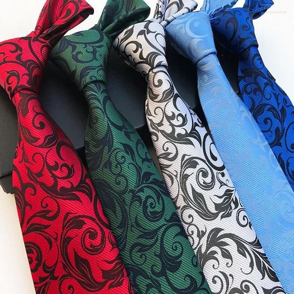 Bow Ties Luxury Classic Mens Tie 8cm Floral Jacquard Fashion Toven à motifs de cravates bleu rouge