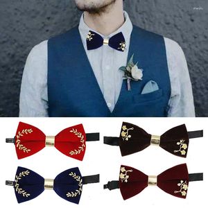 Nœuds papillon de luxe en velours doré pour hommes, décoration de noël en métal, collier tendance de mariage, bijoux cadeaux pour hommes