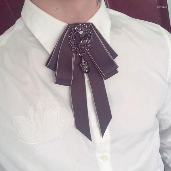 Pajaritas de lujo para hombre, cuello, camisa, corbata elegante, corbata de aleación para mujer, corbata de diamantes de imitación, boda, negocios, oficina, fiesta, regalo, pajarita