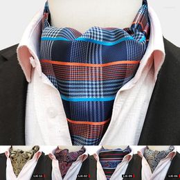 Bow Ties Luxury Men Paisley Plaid Solid Color Dot Wedding Ascot Classic British Gentleman Silk Neck Tie Formal Cravat
