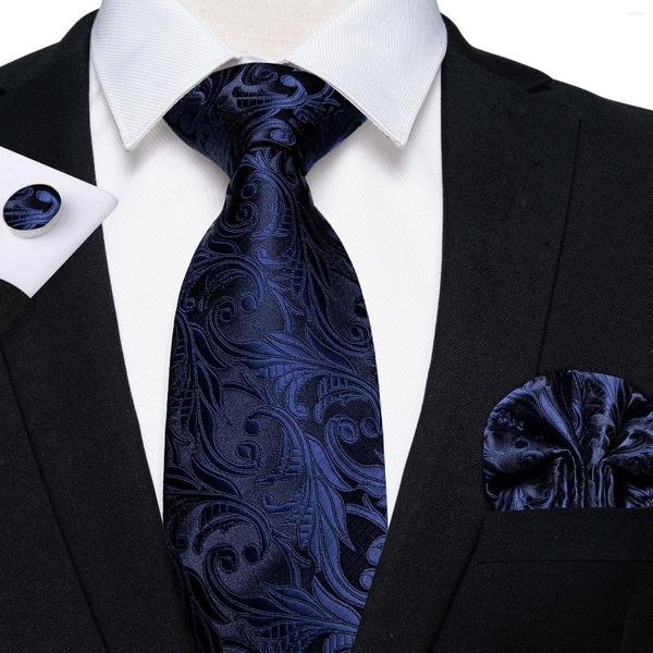 Noeuds papillon De Luxe Paisley Bleu Soie Pour Hommes 8 cm Cravate Jacquard Tissé Costume De Noce Coffret Cadeau Ensemble