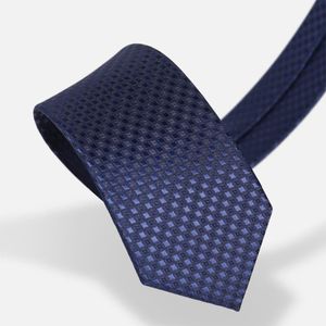 Bow Ties Luxe stropdas voor mannen Fashion Formele bruiloftsactiviteiten Hoge kwaliteit 8 cm Navy Blue Plaid NecTie Designer Merk Heren Giftbow