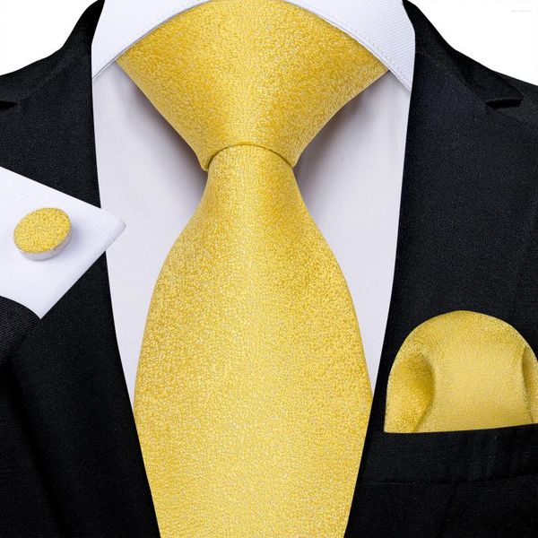 Pajaritas de lujo amarillo seda sólida para hombres 8 cm ancho boda fiesta corbata bolsillo cuadrado gemelos trajes de negocios accesorios regalo