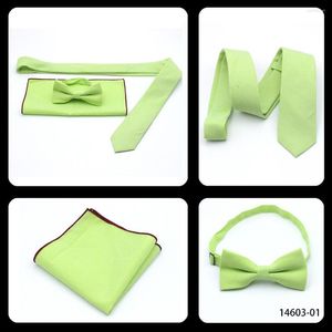 Pajaritas LYL 6CM Verde sólido Hombres Corbata Conjunto Pañuelo Pajarita Padrino de boda Corbata Trajes de boda Accesorios Caballero de lujo Regalo de cumpleaños