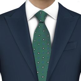 Cravates d'arc LYL 8cm Cadeau Dot Hommes Cravate Sarcelle Vert Nouveauté Imprimé Cravate Design Soie De Mariage Pour La Fête D'affaires Mode