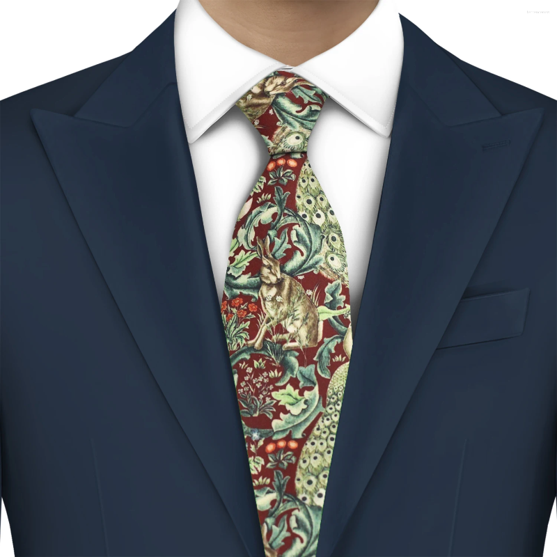 Bow slipsar lyl 8cm raffinerade gröna män binder tecknad påfågel slips mot polerade formella affärsinställningar gentleman