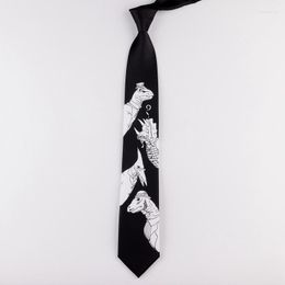 Boogbladen mannelijke stropdas origineel ontwerp leuk creatief creatief Mr. Dinosaur Print Tie mannen en vrouwen retro casual persoonlijkheid cadeau