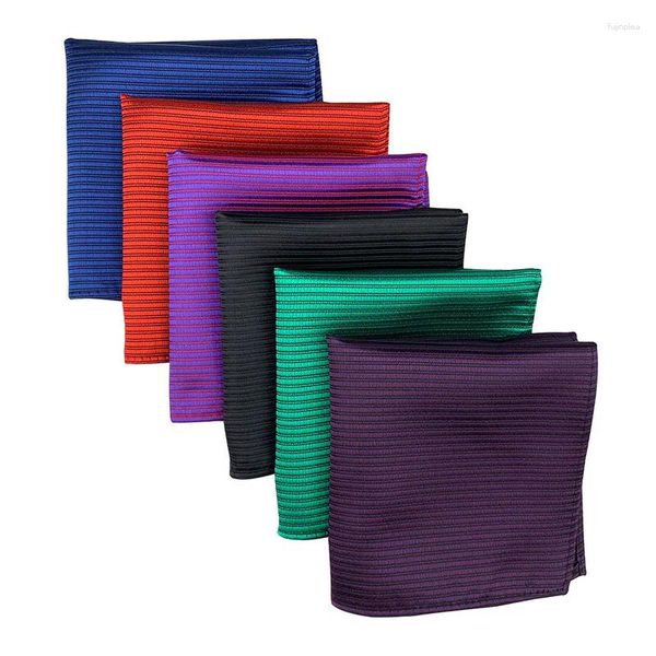 Nœuds papillons pour hommes, 25/25cm, violet, rouge, bleu, solide, carré, mouchoir en polyester, pour tous les jours, accessoires de costume, vente en gros