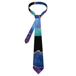 Papillon Cravatta con stampa spaziale marmorizzata Galassia scintillante per il tempo libero Collo Novità per adulti Accessori per cravatte casual Collare grafico di qualità