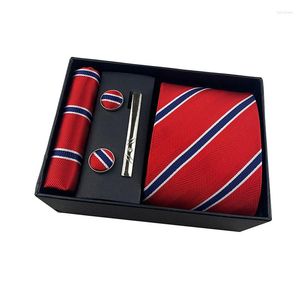 Bow Ties heren zakelijk tie square sjaal doos gestreepte gewoon pak shirt zwarte accessoires set luxe bruiloft stropdassen sets