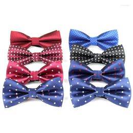 Bow Ties Heren Tie Hoge kwaliteit Polka Dot Zwart Blue Red Bowtie Kid Kinderen Glad stropdas Zachte vlinder bruiloft Prom Party