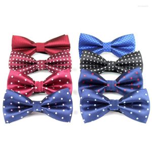 Bow Ties Heren Tie Hoge kwaliteit Polka Dot Zwart Blue Red Bowtie Kid Kinderen Glad stropdas Zachte vlinder bruiloft Prom Party