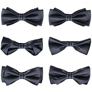 Pajaritas Hombres Negro Imitación Cuero Boda Fiesta Pre-atado Formal Esmoquin Bowtie BWTRS0342