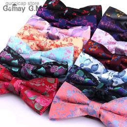 Bow Ties Men Bow Ties Date Polyester Bow Tie Pour Hommes Marque Mâle Floral Jacquard Bowtie Cravate Mariage D'affaires Gravata Borboleta Y240329