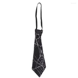 Boogbladen mannen jongens kinderen Halloween stroptie nieuwigheid mesh spider web shirt kraag nek slijtage pre-gebonden bowtie met elastische band voor feest dxaa