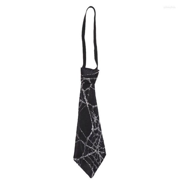 Noeuds papillon Hommes Garçons Enfants Halloween Cravate Nouveauté Maille Spider Web Chemise Col Cou Porter Noeud Papillon Pré-Attaché Avec Sangle Élastique Pour La Fête DXAA