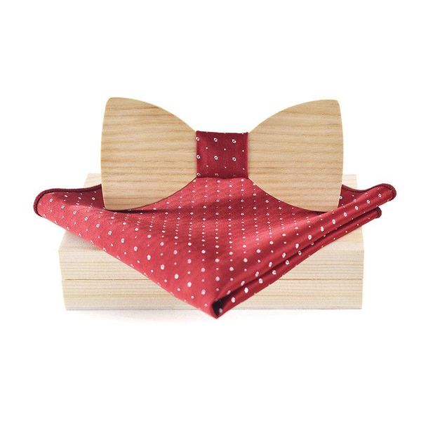 Noeuds papillon hommes affaires mariage costume fête 3D sculpté cravate avec boîte nouveauté Plaid Dot mouchoir noeud papillon poche carré cou SetBow