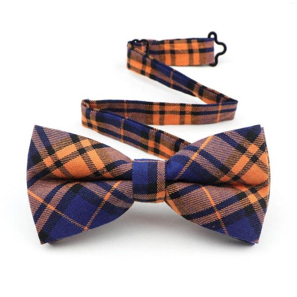 Noeuds papillon hommes mode brillant rayé Plaid doux coton noeud papillon Double Fracture papillon Designer Cravat pour mariage Angleterre Style