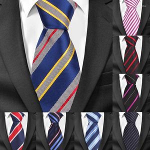 Bow Ties Men Fashion Striped Neckties for Wedding Business 8cm widtch Classic Coldie Jacquard Woven Tie Cravat