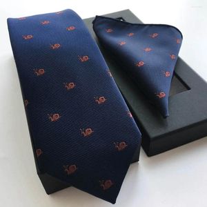 Cravates d'arc hommes de haute qualité de luxe en soie ensemble de mode cravate animale avec mouchoir belle boîte-cadeau motif d'escargot