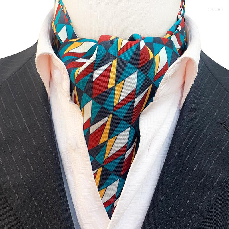 Muszki męskie luksusowe Vintage kropki szyte ślubne formalne krawaty Ascot Scrunch Self brytyjski dżentelmen jedwabny poliester szyi