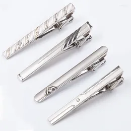 Bow Ties Men Metal Silver Color Tie Clip pour les cadeaux de mariage Coldage fermoir Gentleman Bar Crystal Pin Accessoires pour hommes