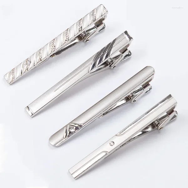 Bow Ties Men Metal Silver Color Corbel Clip para Regalos de boda Corbitie Corbalo Caballero Bar Pin de cristal Accesorios para hombres