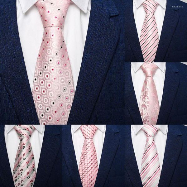 Pajaritas Hombre Rosa Azul Seda Cuello Para 10cm Caballeros Corbatas Marca 2023 Diseñadores Moda Corbata Rosa Gravata