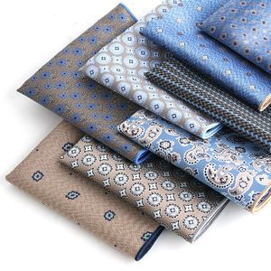 Pajaritas Hombre Bolsillo Cuadrado Café claro Beige Pañuelo Traje de negocios Toalla Cachemira Punto Azul Floral Pañuelo Hombre Corbatas