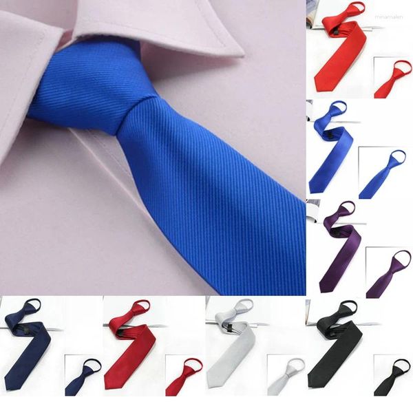 Bow Ties Business Men's Business Zipper Neck Tie élégante Gentleman Shirt Mariage Blue Stripe Black Lazy Clothing Accessoires