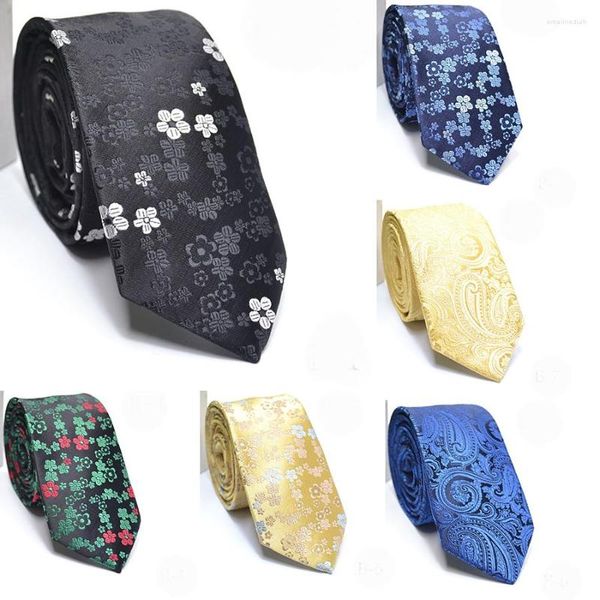 Corbatas de lazo para hombre, corbatas clásicas de seda de 6CM para hombre, negro, azul, morado, verde, amarillo, dorado, blanco, Floral, boda, fiesta, oficina