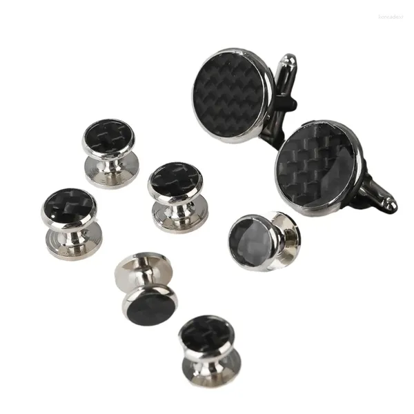 Boutons de manchette pour hommes, nœud papillon, costume uniforme, goujons de smoking polyvalents en argent pour fils et père, livraison directe