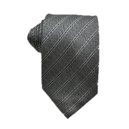 Bow Ties Men's Men's Daily Casual Tie 100% Silk Grey Grey Stripes Leader Coldie Déclusion Vente de travail Meeting Party Spot Goods 231027