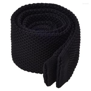 Bow Linds Fashion Men's Solid Tits Knit Knit Color puro Corbalo Estrecho Slim Tejido Negro