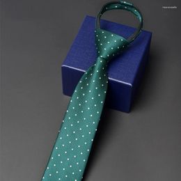 Corbatas de lazo para hombre, corbata de negocios de moda Formal para hombre, corbata con cremallera de 6CM de alta calidad, cuello de boda romántico para novio con caja de regalo