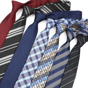 Noeuds papillon pour hommes Luxueux Slim Cravate Classique Stripe Plaid Bleu Cravate Affaires Mariage Jacquard Robe Chemise Cravates Accessoires Cadeau