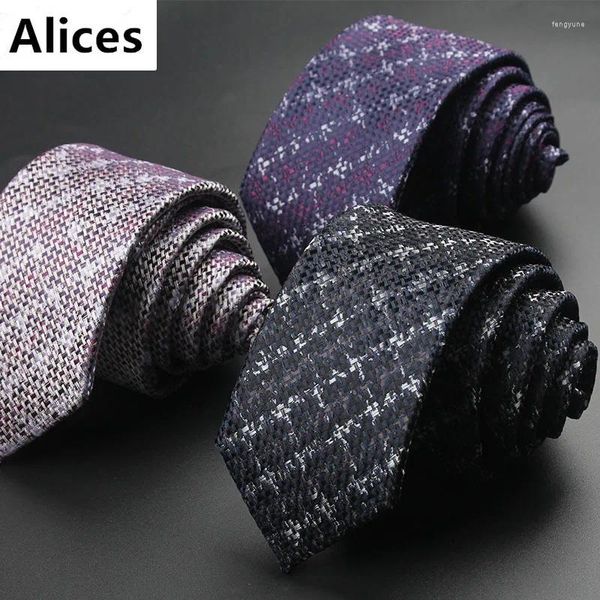 Bow Ties Hombres Tormación estrecha para hombres 6 cm Verifique el estilo británico casual 1200 aguja de seda de poliéster hecha a mano al por mayor