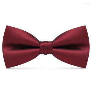 Pajaritas Hombre Color Sólido Novio Boda Corbata Hombre Vino Rojo Traje Camisa Vestido Negro Donn22