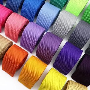 Nœuds papillon pour hommes, couleur unie, tricoté, loisirs, mode, slim, étroit, classique, tissé à plat, accessoires de mariage de haute qualité