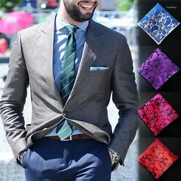 Bow Ties Men's Suit Mandkerchief Vintage Flower Brodemery Elegant Square Mabe Pocket Wedding Business Party Party