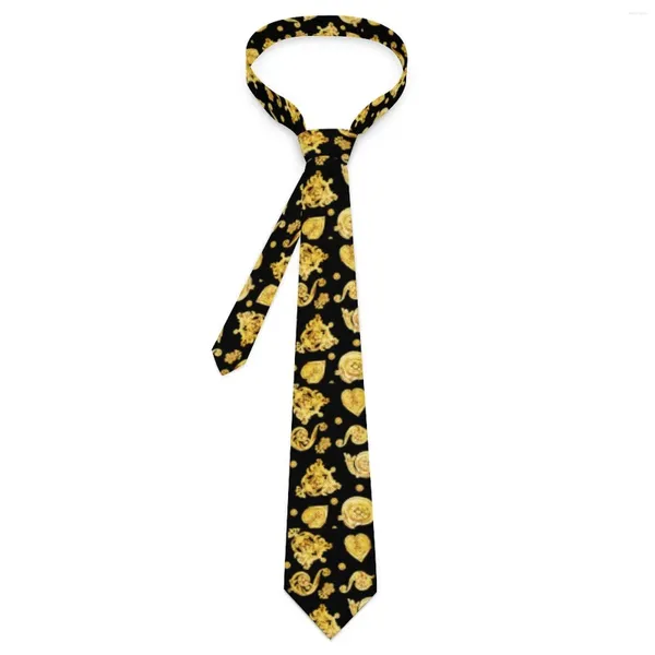 Pajaritas Corbata para hombre Cuello dorado metálico Estampado de metal Cuello clásico elegante Gráfico Cosplay Fiesta Accesorios de corbata de alta calidad