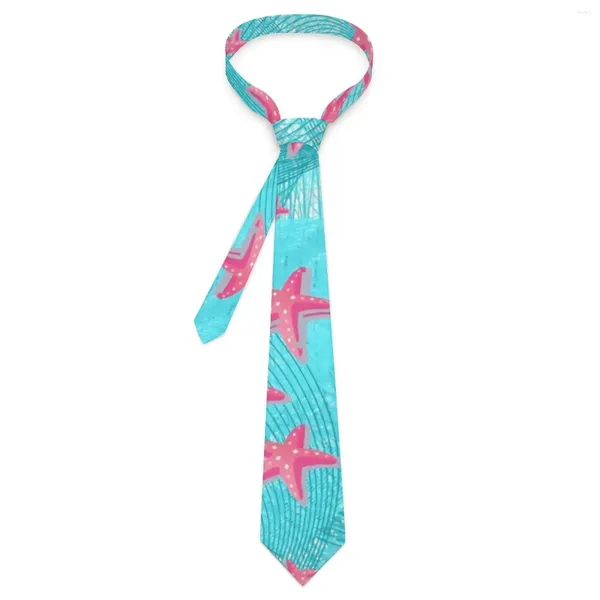 Corbatas de lazo Corbata para hombre Cuello de estrella de mar rosa Animal divertido Collar elegante Gráfico Cosplay Fiesta Accesorios de corbata de gran calidad