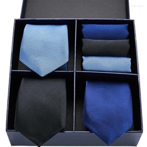 Bow Ties set set set set classique 7,5 cm cravate et mouchoir jaune vert noir pace pace carré pour les hommes mariage