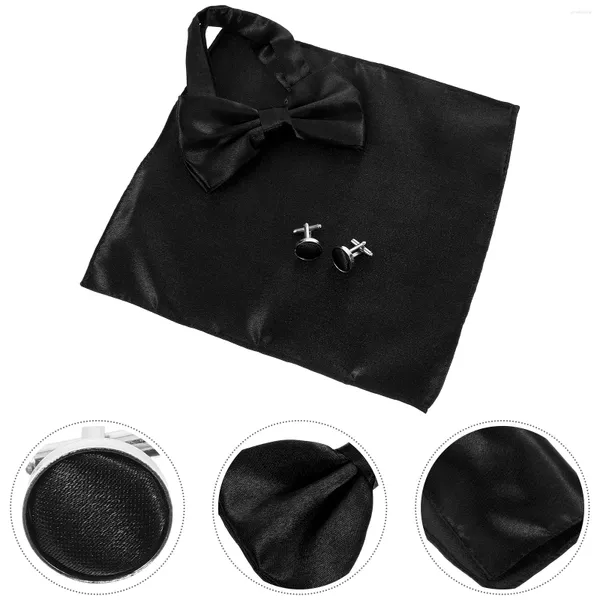 Bow Ties Men's Tie Costume Tuxedo Shirt Studs Garkkerchief Vintage Cufflinks pour Satin Retro Man Suisse