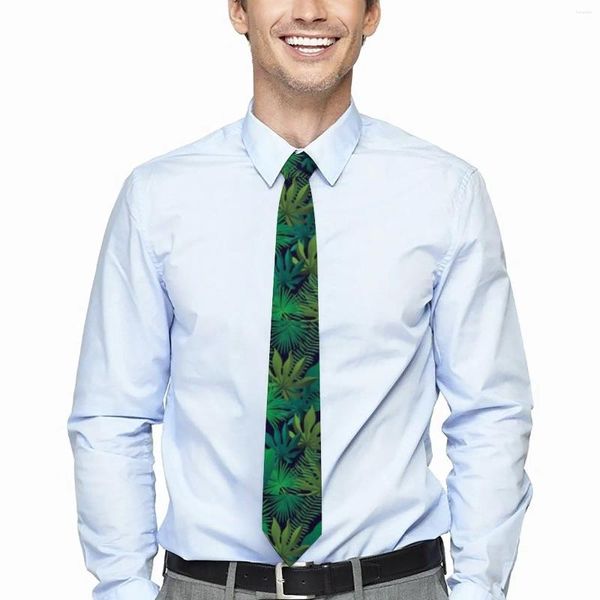 Pajaritas para hombre Corbata con estampado tropical Cuello Hojas verdes Collar elegante Fiesta de cosplay personalizada Accesorios de corbata de gran calidad